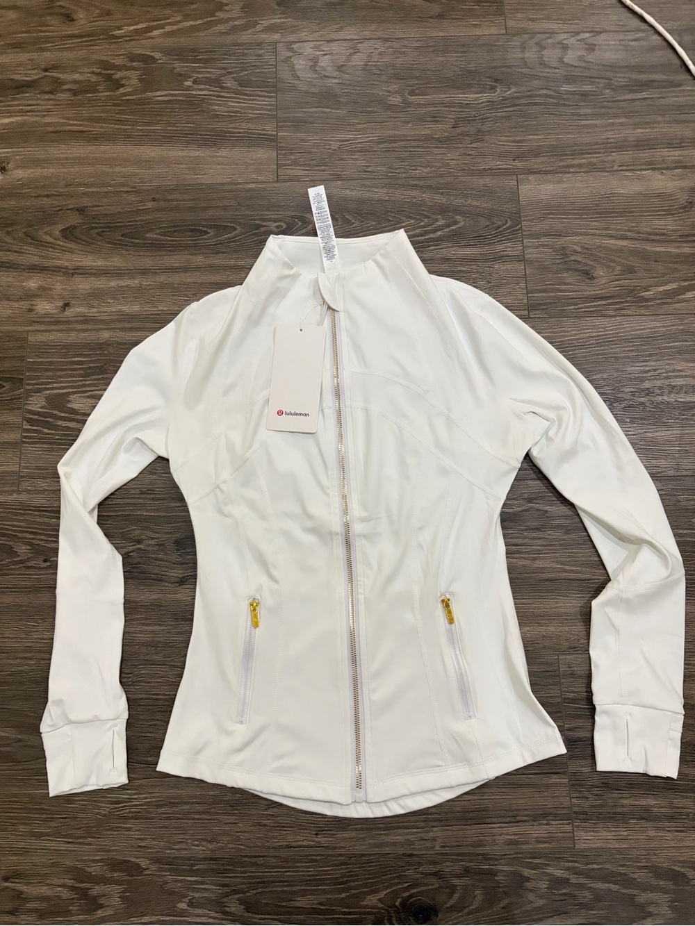 lululemon athletica Women's White Zip-Up Define Jacket & Pants Set Gold Nulu - Picture 2 of 10